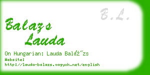 balazs lauda business card